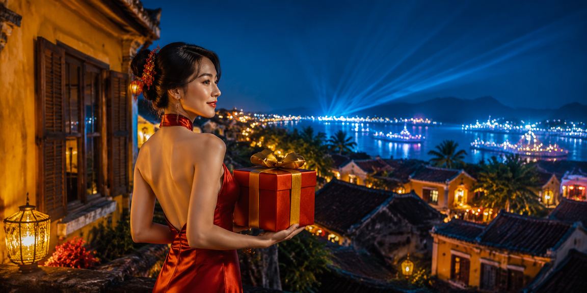 Cảnh Hội An về đêm với không khí sôi động của người dùng bnk48
